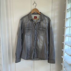 Gray Lightweight Shirt Jacket with Soft Fabric